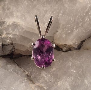 .75 Carat Amethyst In Sterling Silver Pendant